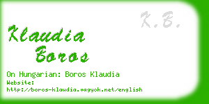 klaudia boros business card